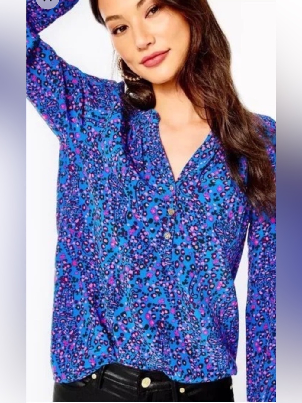 NWT Lilly Pulitzer Elsa Silk Blouse in Size L
